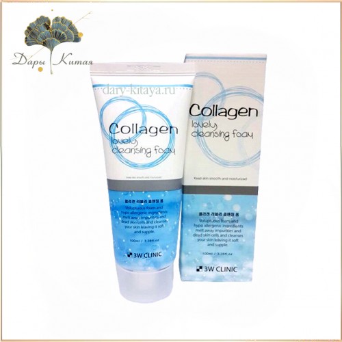3W CLINIC Очищающая пенка для лица с коллагеном COLLAGEN LOVELY CLEANSING FOAM 100 МЛ