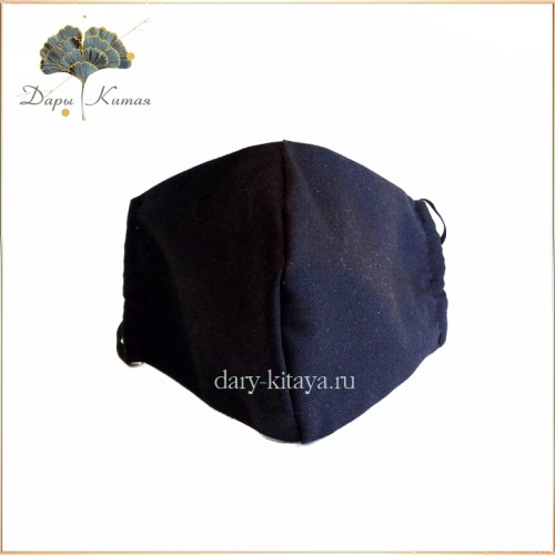 Маска защитная для лица многоразовая х/б двухслойная 20 х 10 см