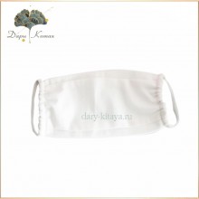 Маска защитная для лица многоразовая х/б двухслойная белая 20 х 10 см